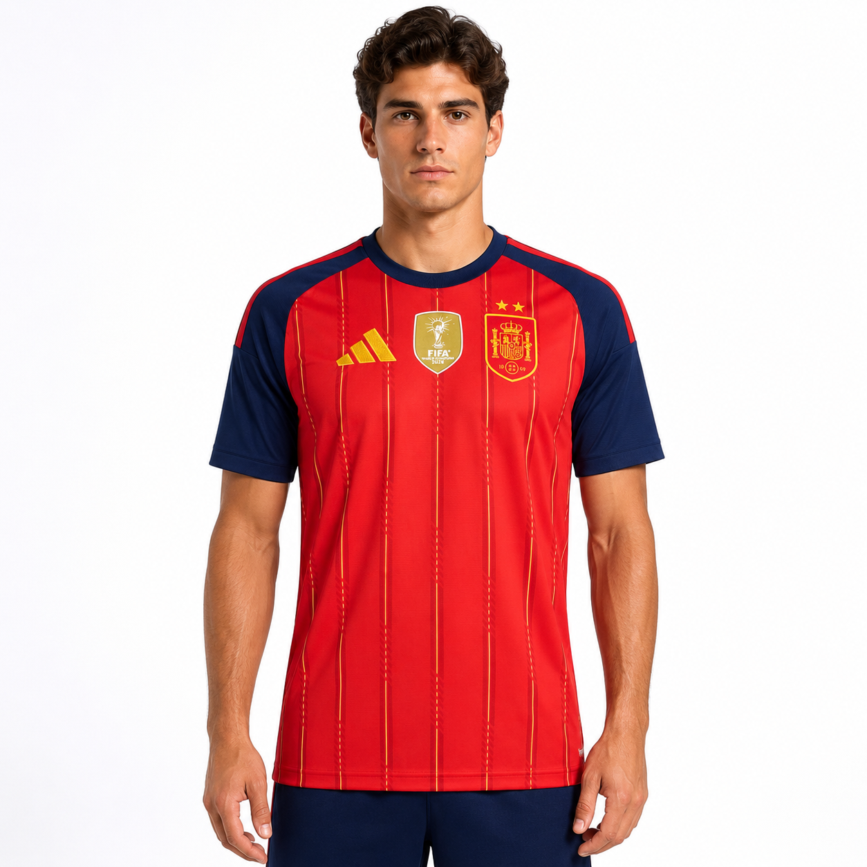 Camisa Espanha 2026 Jogador I Copa do Mundo - modelo vestindo